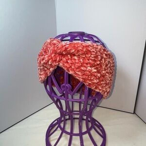 Hand Crafted Pink Hair Accessory with Cozy Knit Design